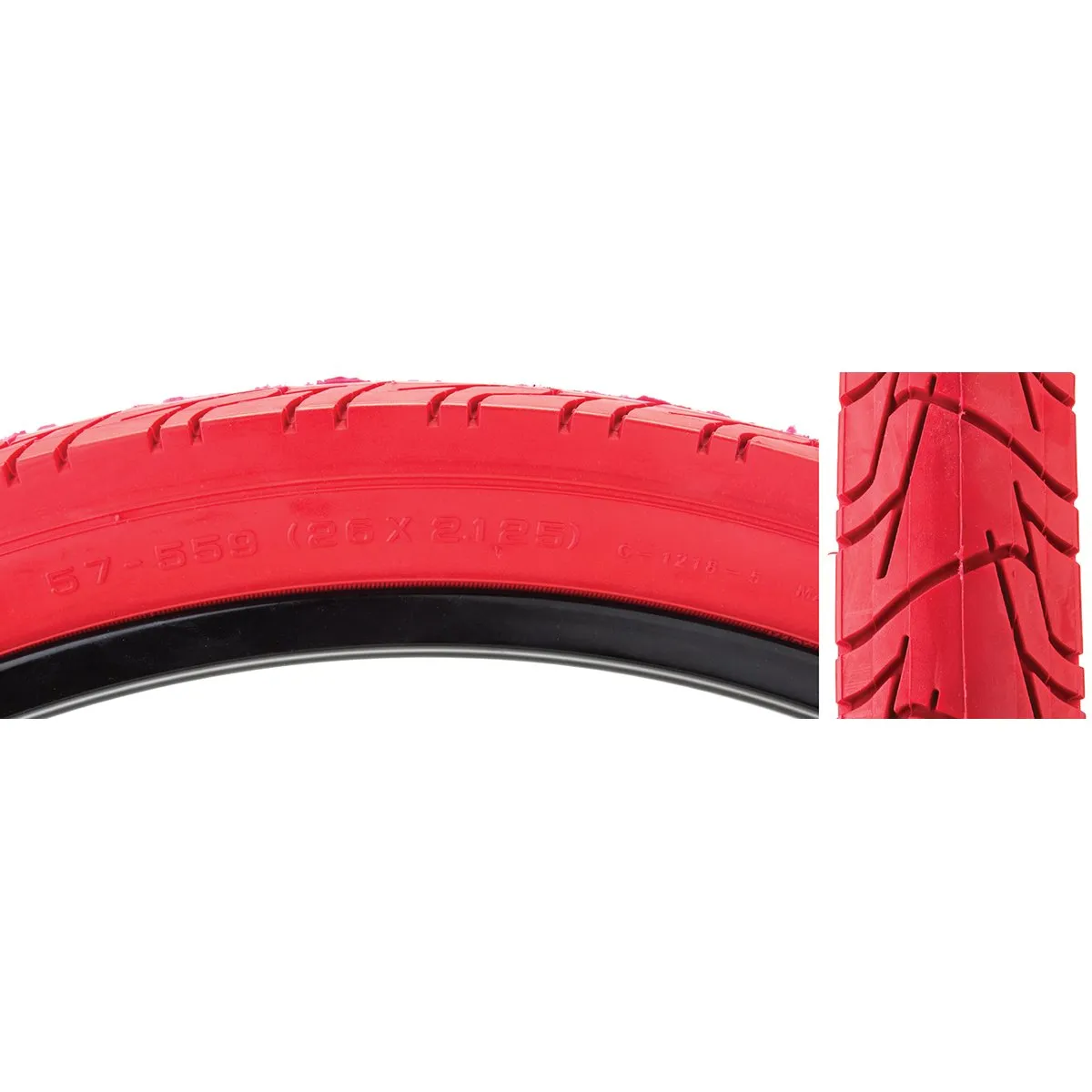 Sunlite City CST1218 Tires 26' x 2.125' for Urban Commuter Bikes - Durable Red Design