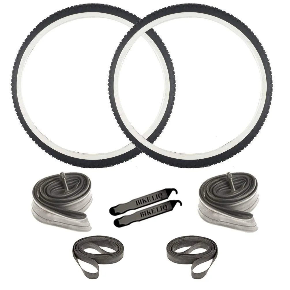 Sunlite Cruiser 80 OEM 26 x 2.125 Wire Bead Bike Tire Bundle with Tubes, Strips & Levers
