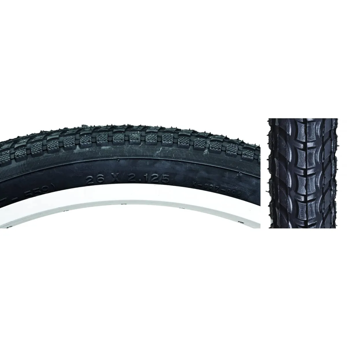 Sunlite Cruiser 927 Tires 26 x 2.125 Black/Black - Balloon Design for Shock Absorption