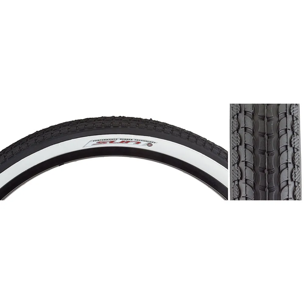 Sunlite Cruiser Sun Tire 24' x 2.125' - Classic Balloon Tire for Fast Rolling, Black & White Wall Options