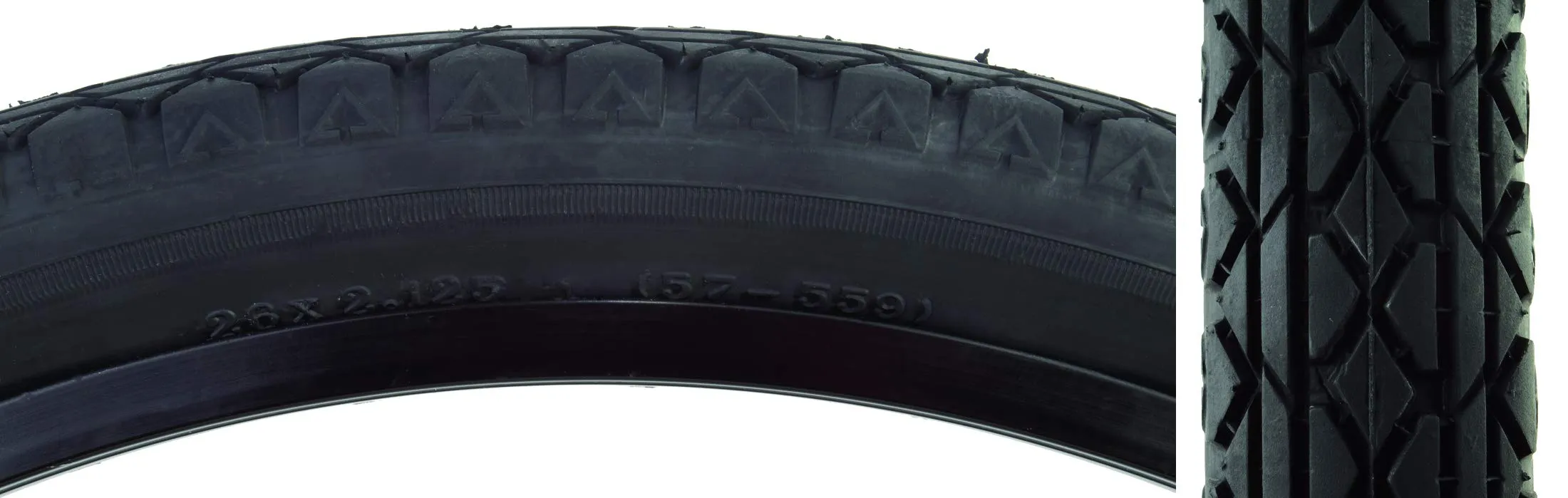Sunlite Cruiser V52 Tires, 26 x 2.125 Standard Black - Durable & Economical Everyday Use