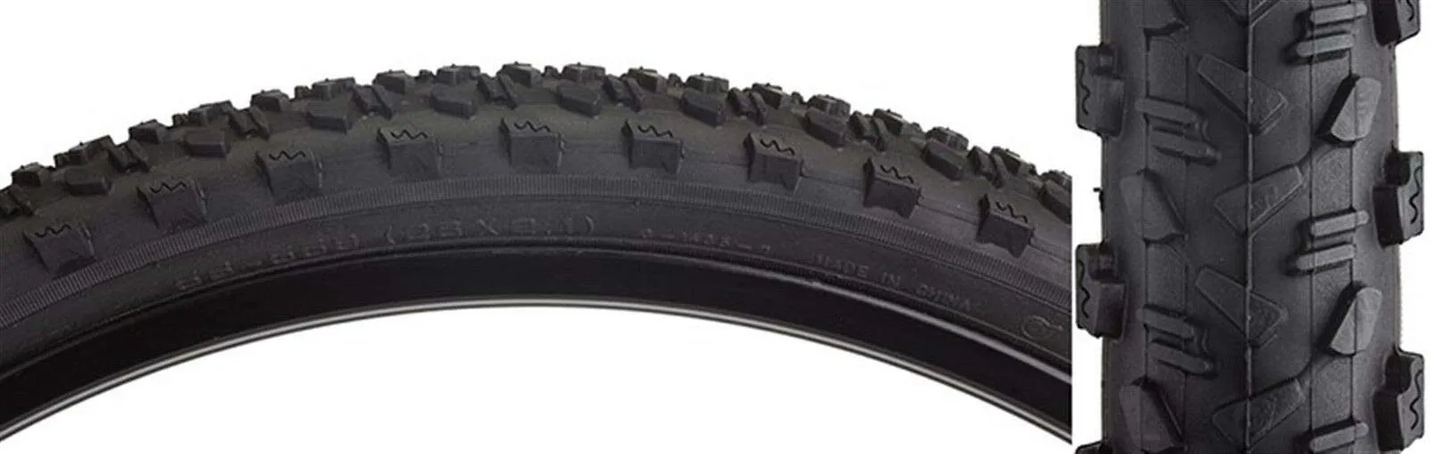 Sunlite Crusader CST1435 Mountain Bike Tires 26' x 2.1' - Black/Black Skin for All Mountain Traction