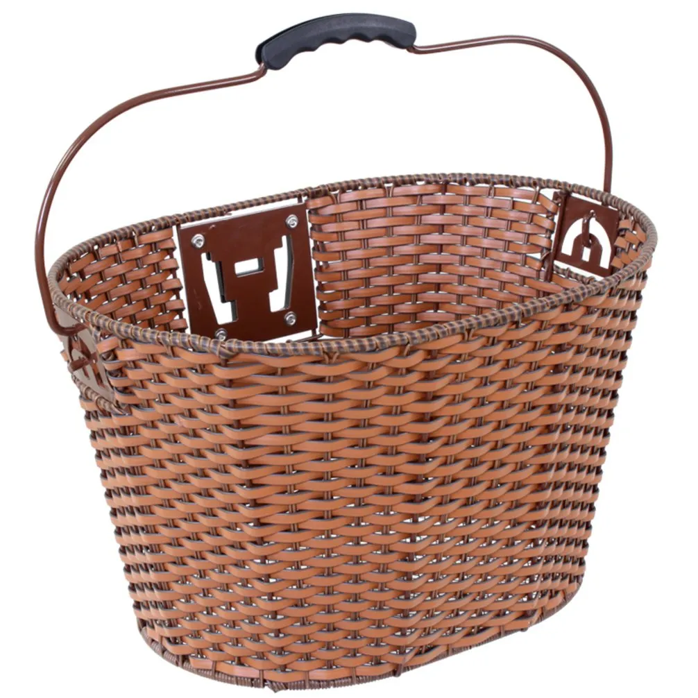 Sunlite Deluxe Rattan Quick Release Basket, 13.5'x10.25'x10.25', Brown - Weather Resistant, Stylish