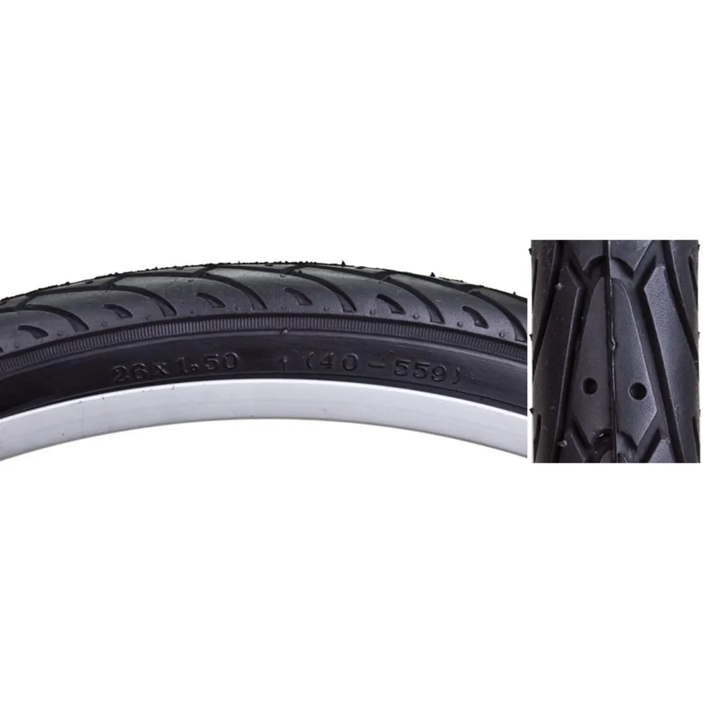 Sunlite Flat Shield MTN Tire 26 x 1.5 Black/Black - Urban Commuter with Kevlar Flat Shield Protection