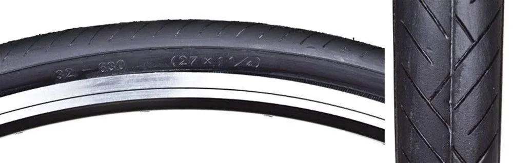 Sunlite Flat Shield Road Tire 27 x 1-1/4' Black - Kevlar Belted for Durability and Performance