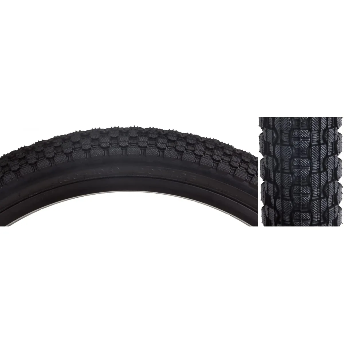 Sunlite Freestyle K-Rad Tires 20 x 1.95 Black/Black Skin - Street/Park Tire with Tacky Tread
