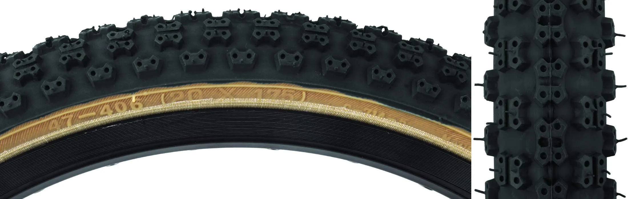 Sunlite MX3/C714 20 x 1.75 Knobby BMX Tire - Classic Design in Multiple Colors with Skin Sidewalls