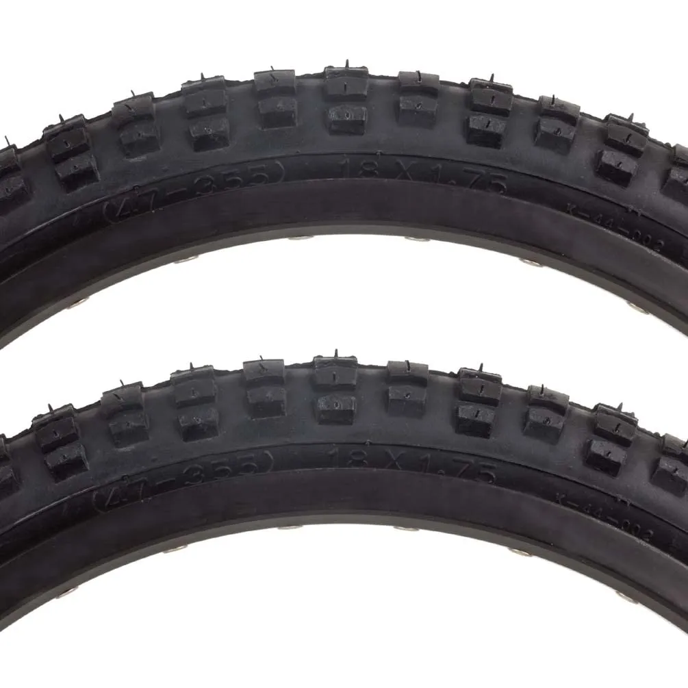Sunlite MX Entry Level BMX Dirt Road Tires Pair 18 x 1.75, Durable Black Casing, 40 PSI