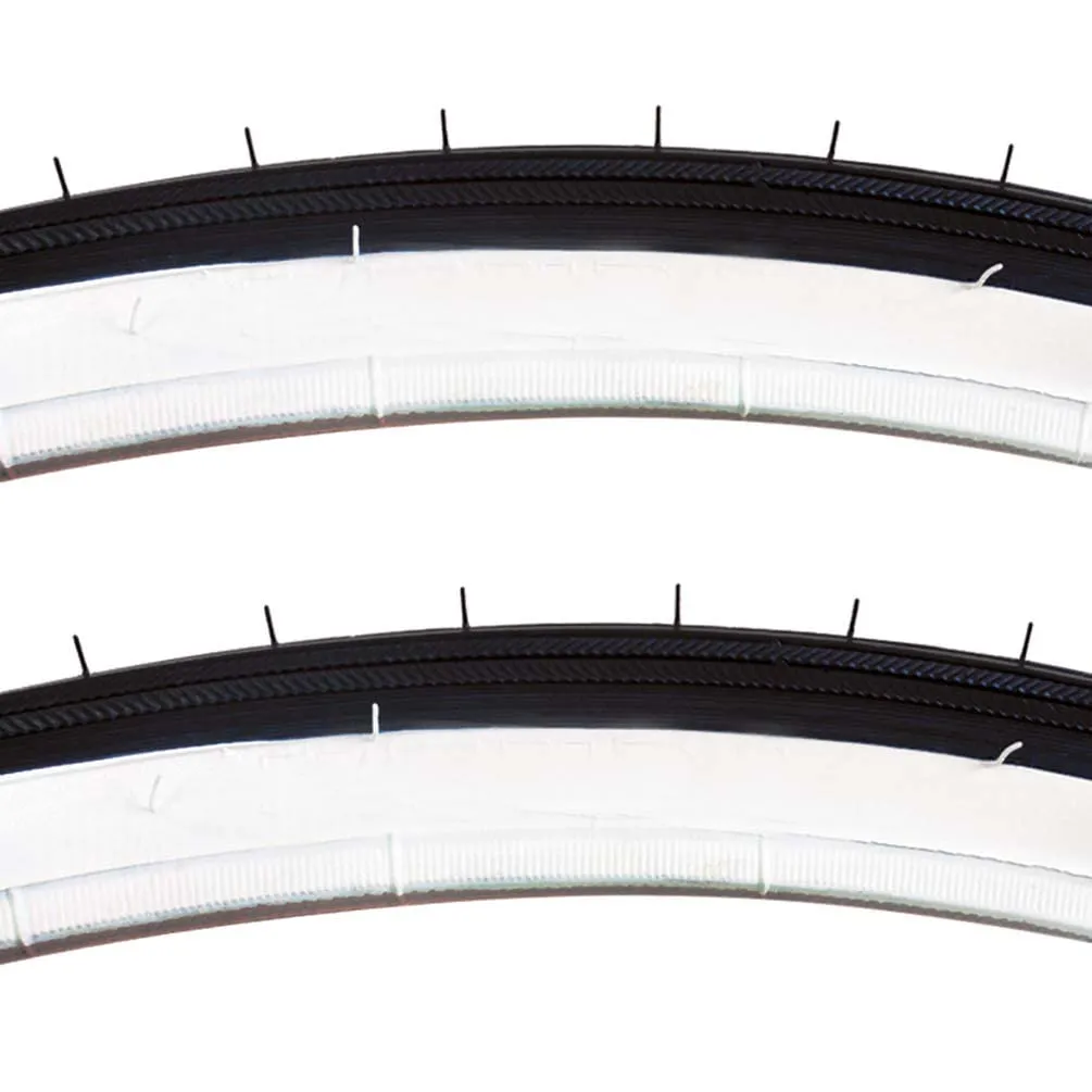 Sunlite Road Raised Center Recreational Low Resistance Tire Pair 27 x 1-1/4 White Wall