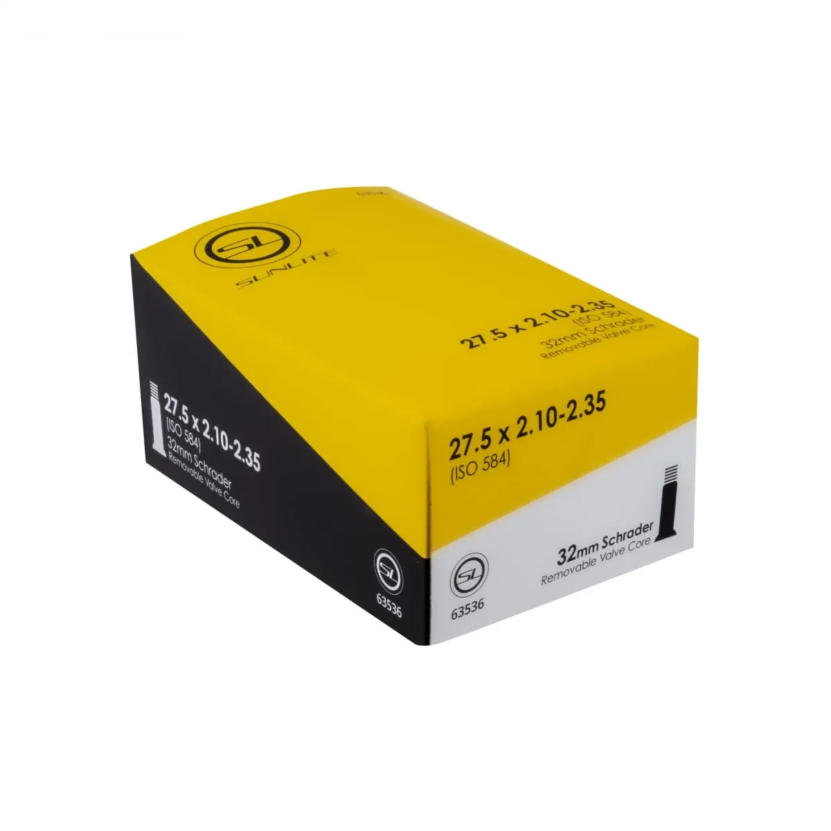Sunlite Schrader Valve Bicycle Tube 27.5 x 2.10-2.35' with 32mm Valve - Durable Replacement