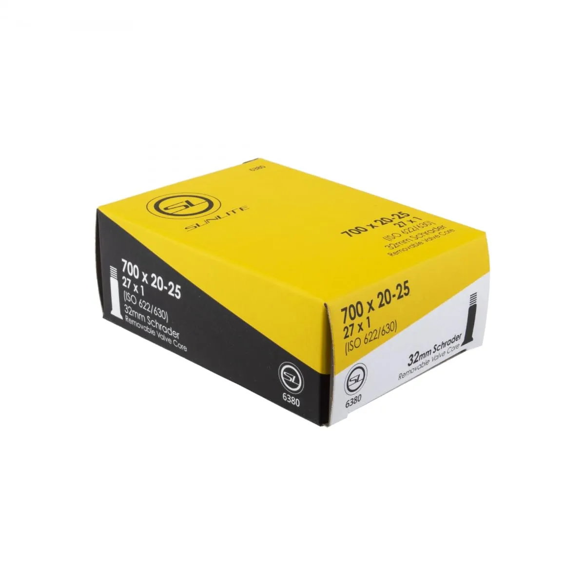 Sunlite Schrader Valve Bicycle Tubes 700 x 20-25 with 32mm Valve for Easy Installation