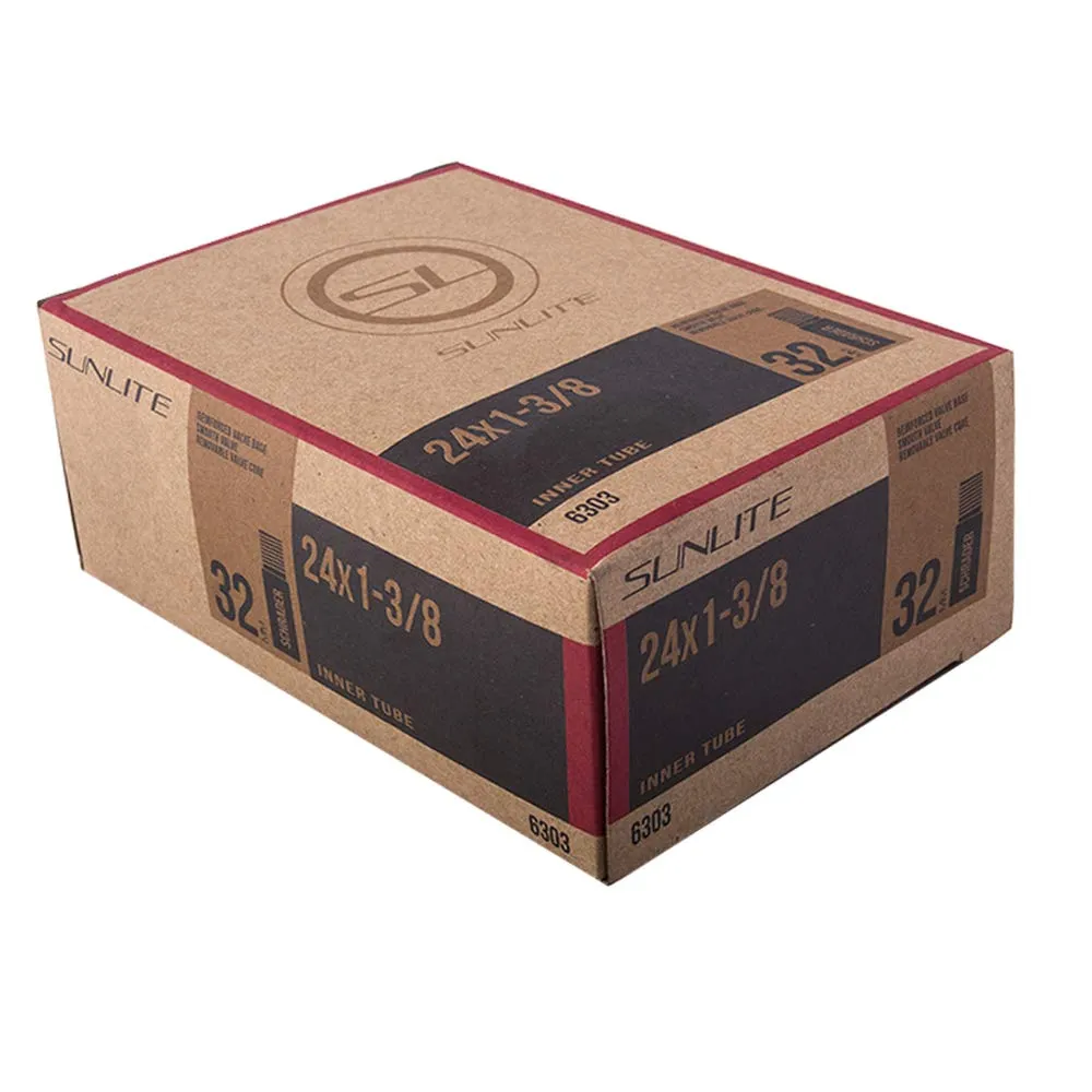 Sunlite Set of 2 Bicycle Tubes 24x1-3/8 SV 32mm Standard Schrader Valve for Wheelchairs