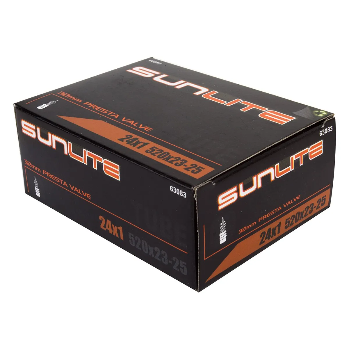 Sunlite Standard Presta Valve Tubes 24 x 1 (520 x 23-25) / 32mm, Quality Black Bicycle Tubes