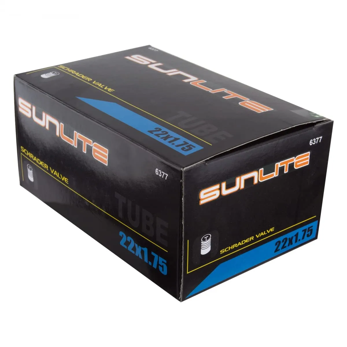 Sunlite Standard Schrader Valve Tubes 22 x 1.75, 32mm Valve, Durable Black Bicycle Tubes