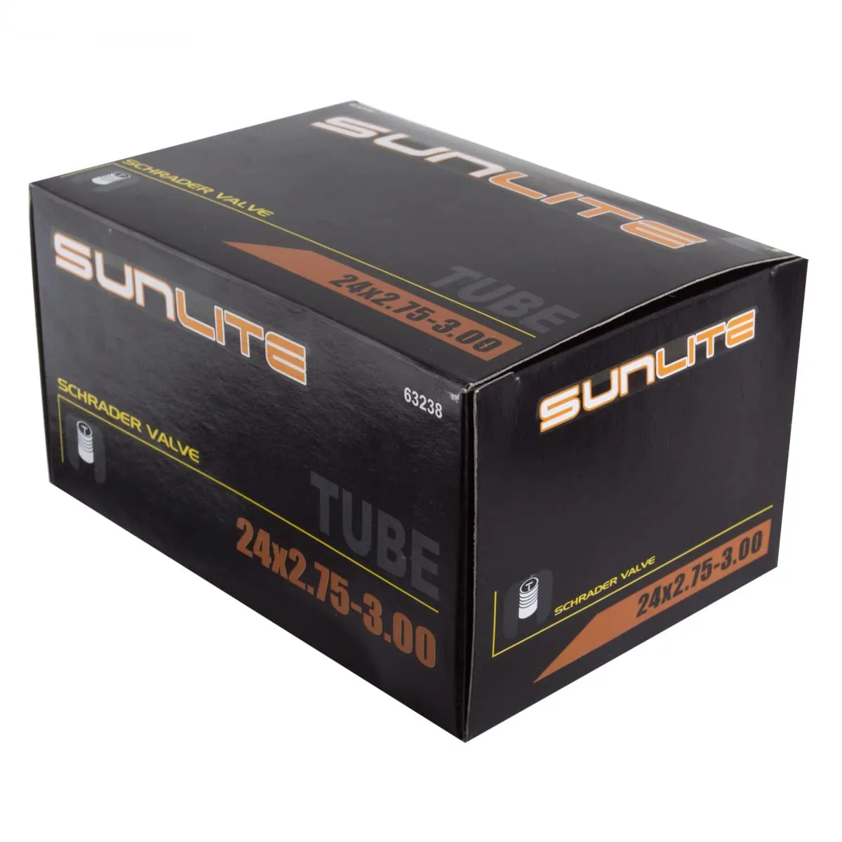 Sunlite Standard Schrader Valve Tubes 24 x 2.75-3.00 Inch with 32mm Valve in Black