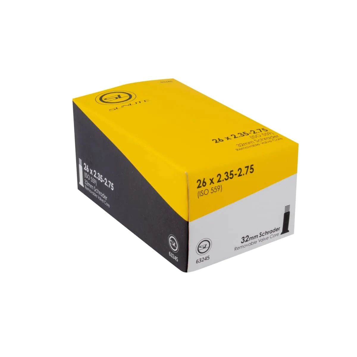 Sunlite Standard Schrader Valve Tubes 26 x 2.35-2.75' / 32mm Valve Black - Quality Bicycle Tubes