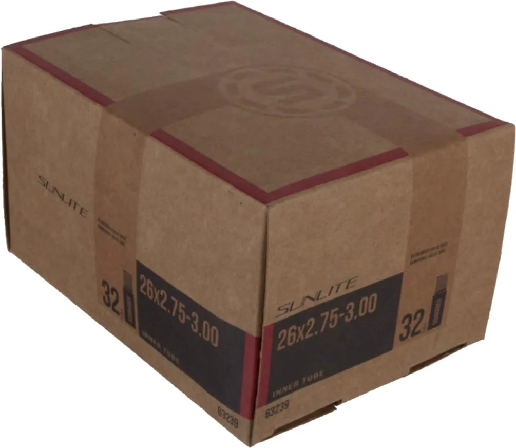 Sunlite Standard Schrader Valve Tubes 26 x 2.75-3.00' Black with 32mm Valve for Quality Cycling