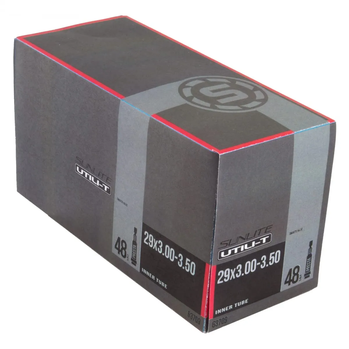 Sunlite Utili-T Presta Valve Tubes 29x3.00-3.50' with 48mm Valve in Black for Reliable Performance
