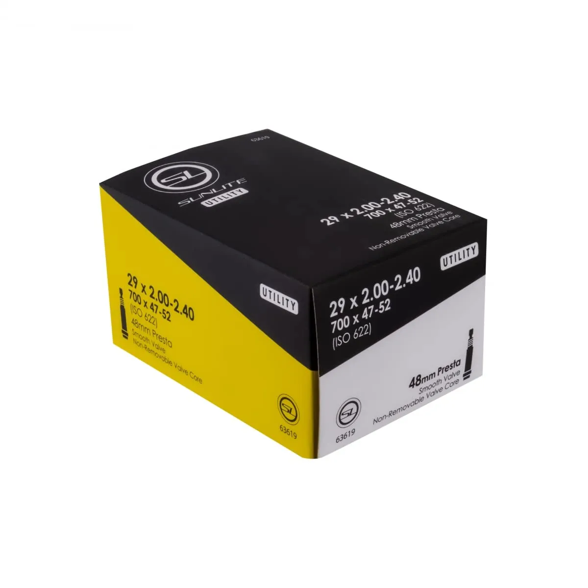 Sunlite Utili-T Standard Presta Valve Tubes 29 x 2.00-2.40, 48mm, Black - Economy Cycling Essential