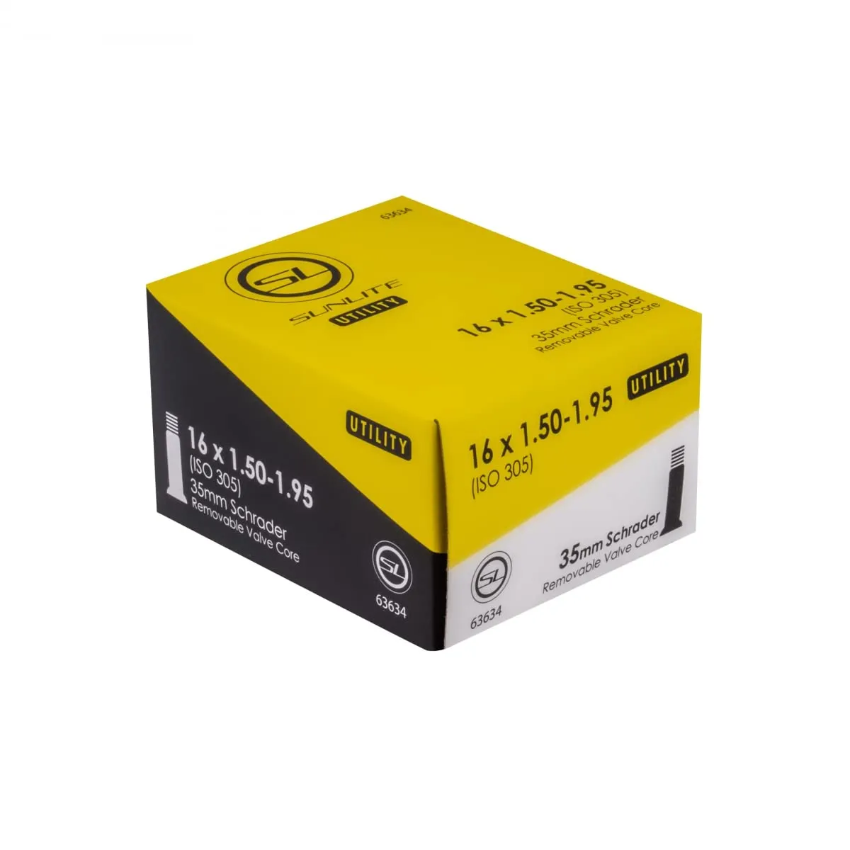 SUNLITE Utili-T Standard Schrader Valve Tubes 12.5 x 2.25' - Economy Quality Bike Tubes