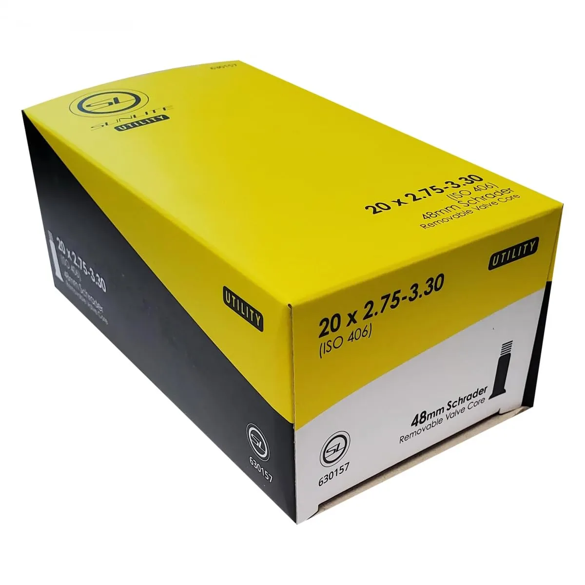 Sunlite Utili-T Standard Schrader Valve Tubes 20x2.75-3.30 SV 48mm - Durable, Affordable Replacement
