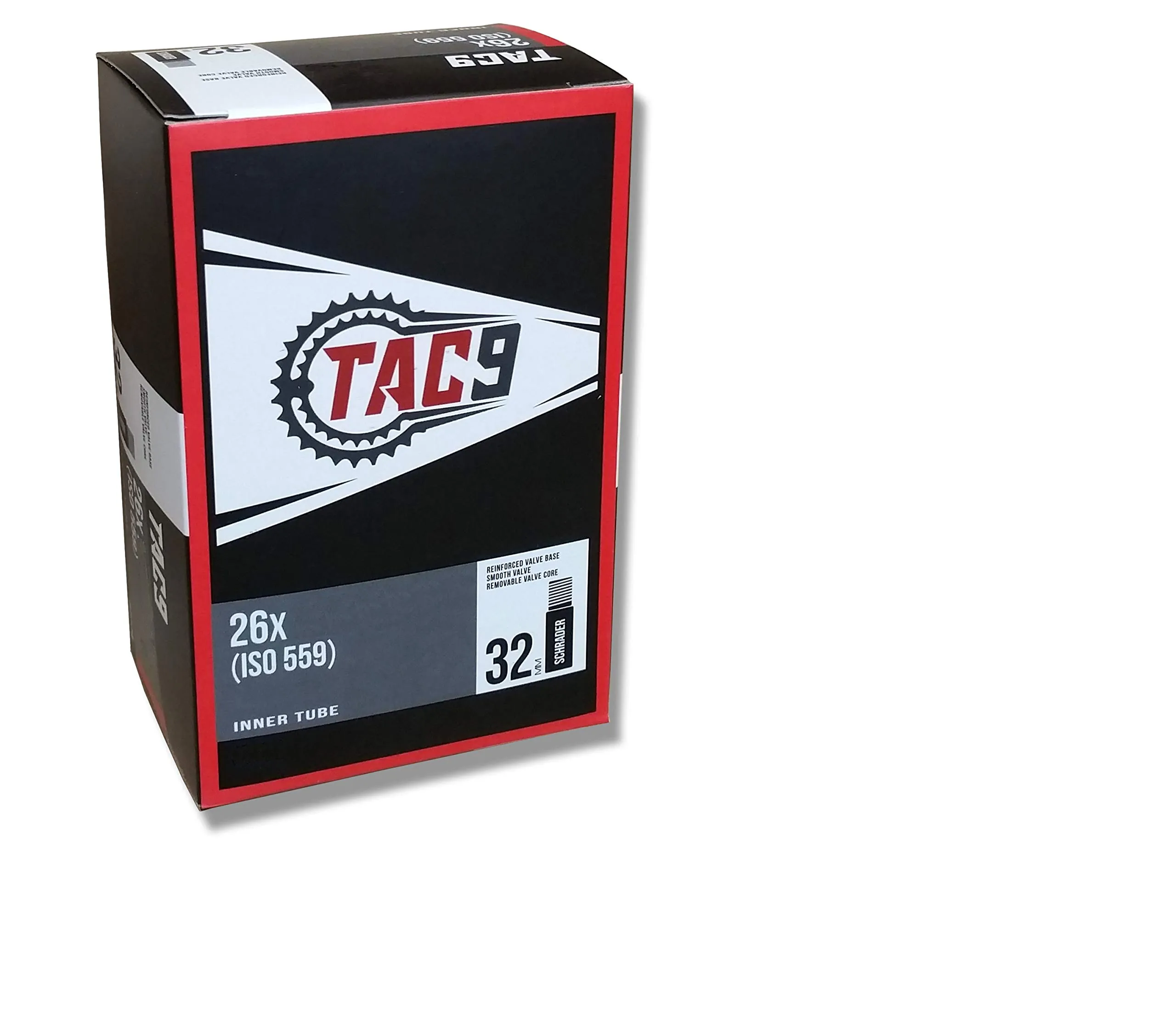TAC-9 26' x 1-3/8' Inner Tube with 32mm Schrader Valve - Premium Quality for Bicycles & Trailers
