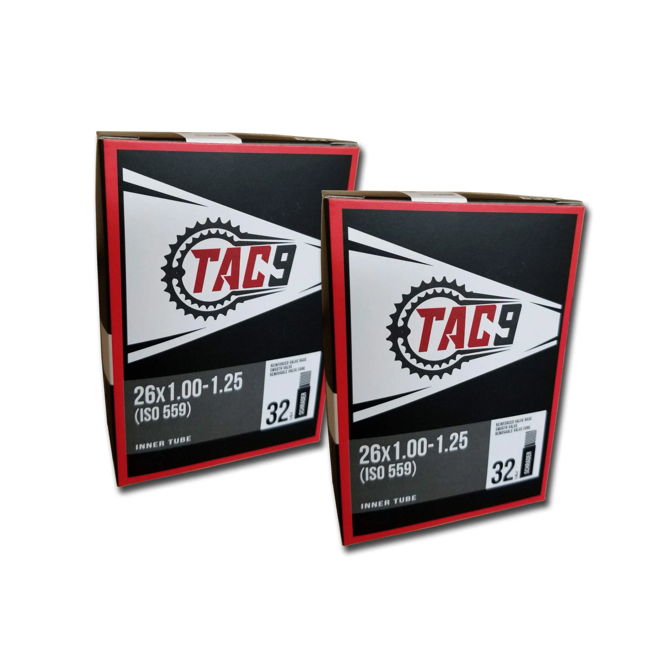 TAC-9 Bike Tube 26' x 1.00-1.25' Regular Schrader Valve 32mm - Quality Inner Tubes for All Bikes