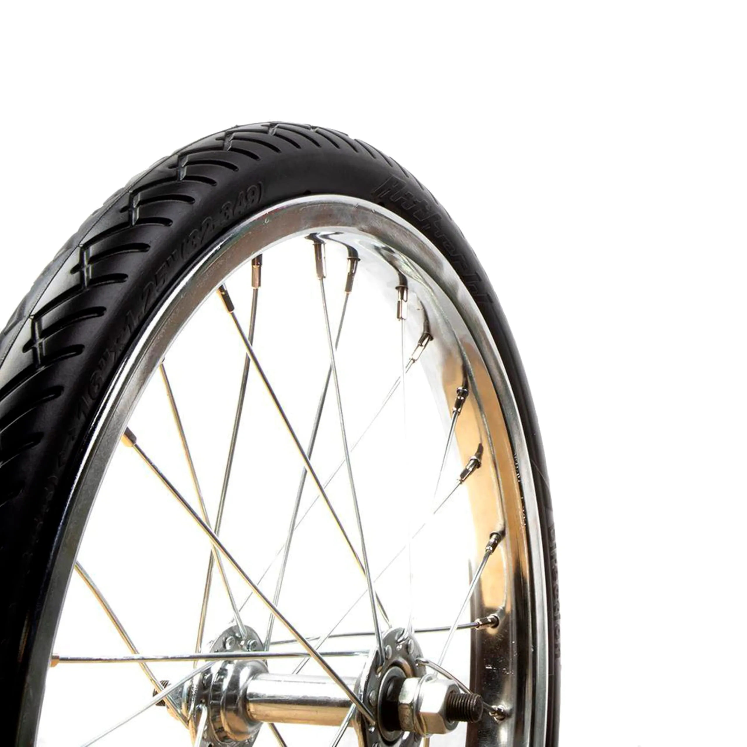 Tannus 100% Anti-Puncture Cover 16/18x1.25 Airless Tire for Brompton - Midnight Black, Durable Mini Velo
