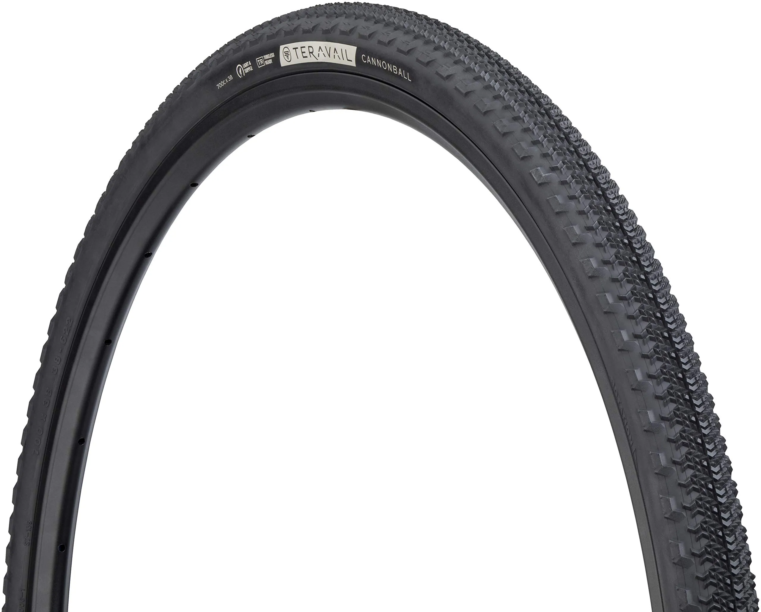 Teravail Cannonball 700x47 Bicycle Tire - Lightweight, Tubeless Ready, Black Sidewall for Gravel Racing