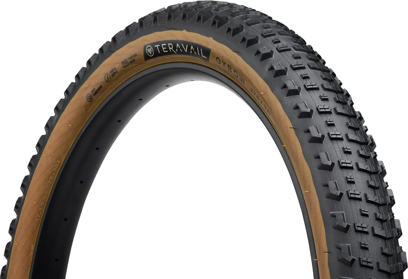 Teravail Oxbow Tire 27.5 x 3 - Tubeless Folding Tan - Light & Supple Casing for Mountain Trails