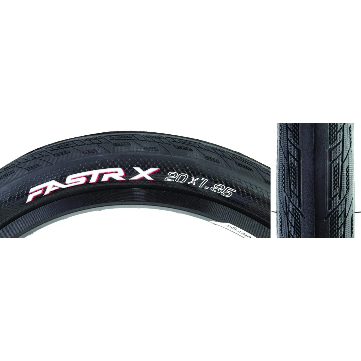 Tioga Fastr-X Tire 20x1.85 Wire Black - Ultralight, High-Pressure, Cut Protection, Grip-Pod