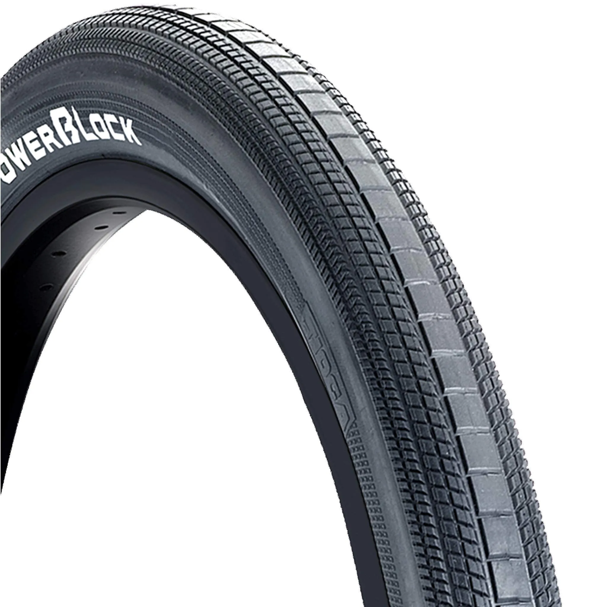 Tioga Power Block 20 x 1-1/8' BMX Tire - 451 ISO, Steel Bead, 280g, 65PSI, Black Tread/Side