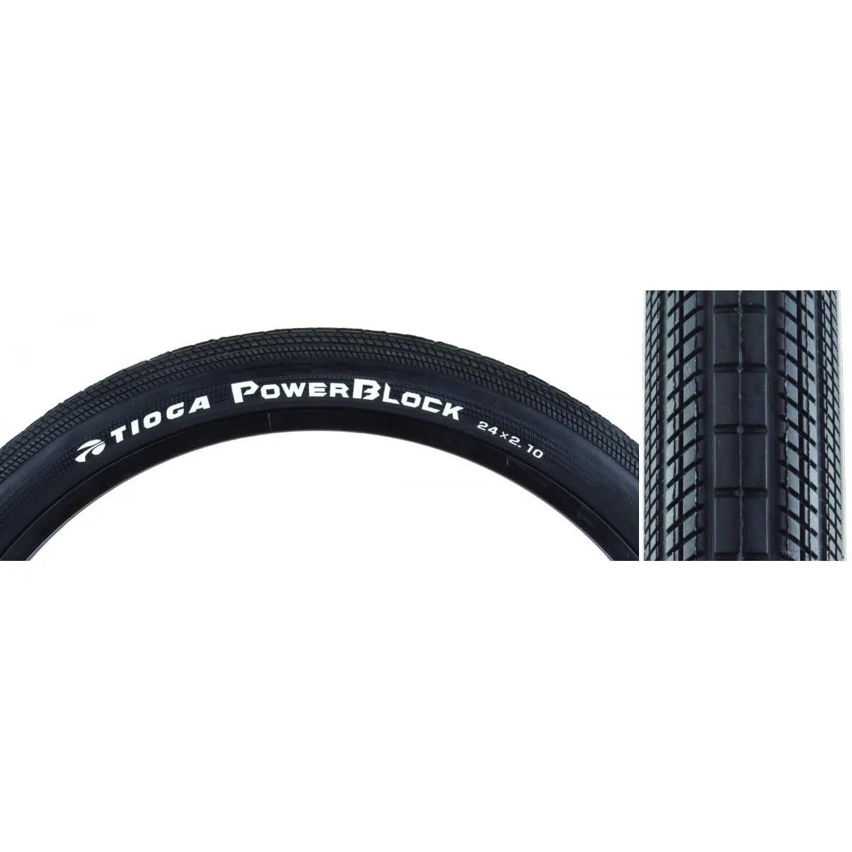 Tioga Powerblock BMX Tyre 24x2.10 for Unisex Adults - Black, Ultimate Traction and Grip