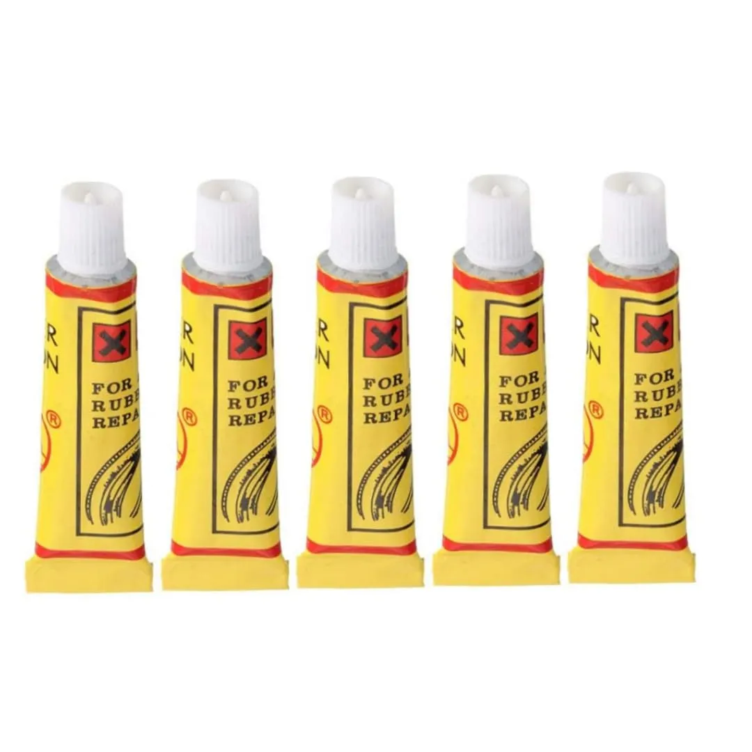Tire Repair Glue Kit - 5PCS Bicycle Tire Inner Tube Patches, Rubber Cement for Easy Repairs