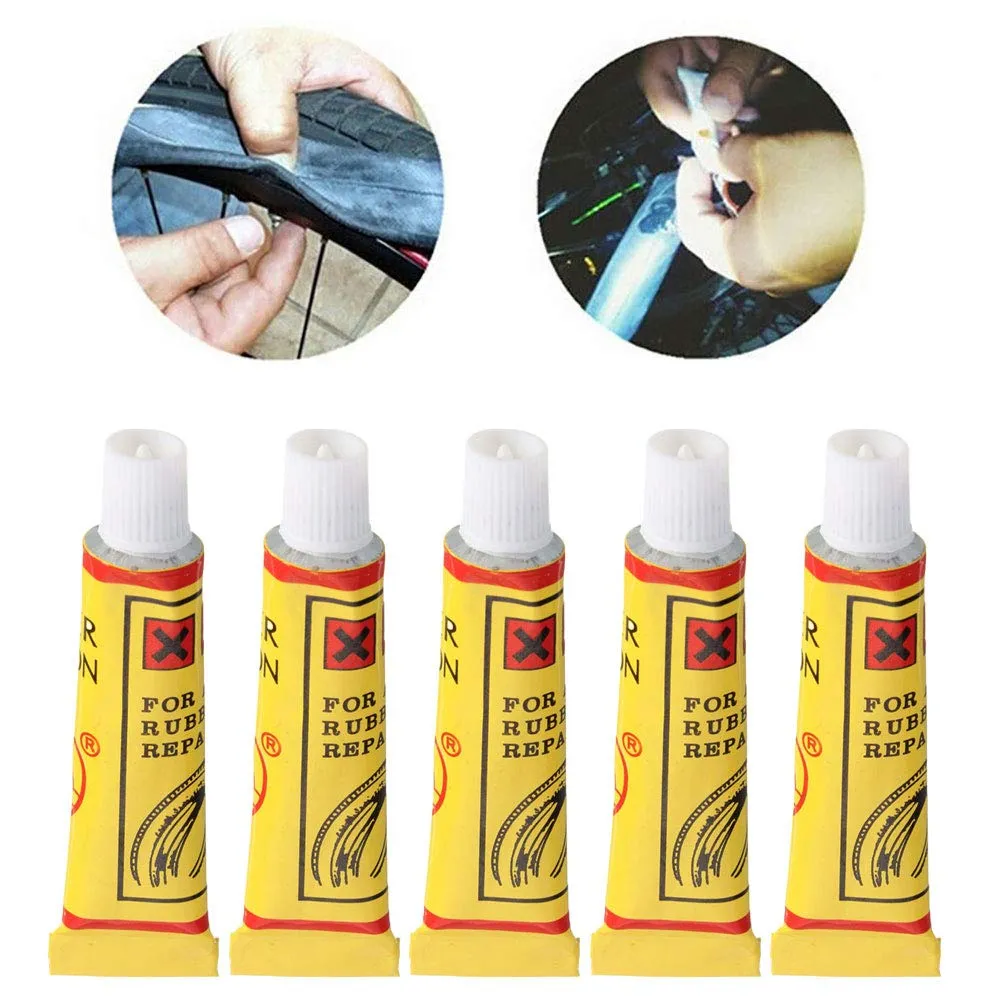 Tire Repair Glue Kit - 5PCS Strong Adhesive for Bicycle Tire Inner Tubes - Safe & Easy to Use