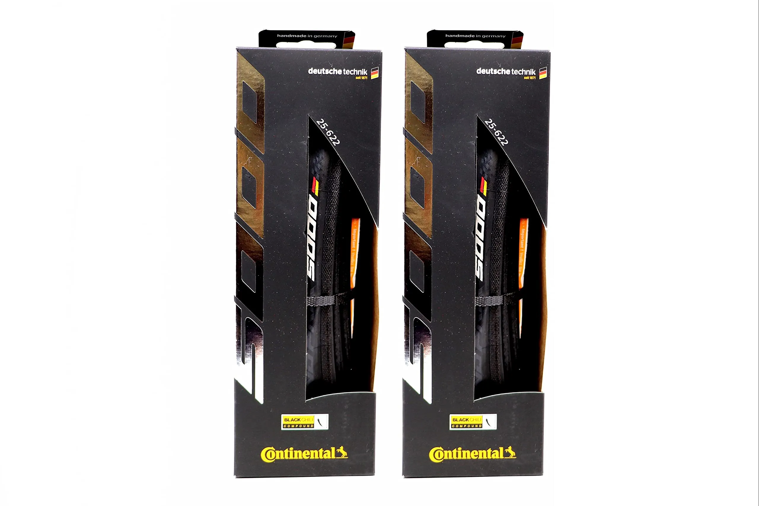 Tires Continental Grand Prix 5000-700x25C Pack of 2 with BlackChili & Vectran Puncture Protection