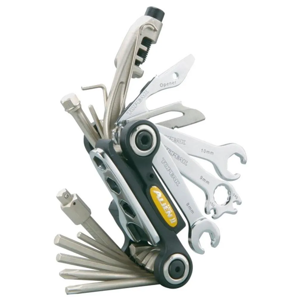 Topeak Alien II Multi-Tool - 31 Function, Lightweight, Dual Tire Levers, Compatible with Chains