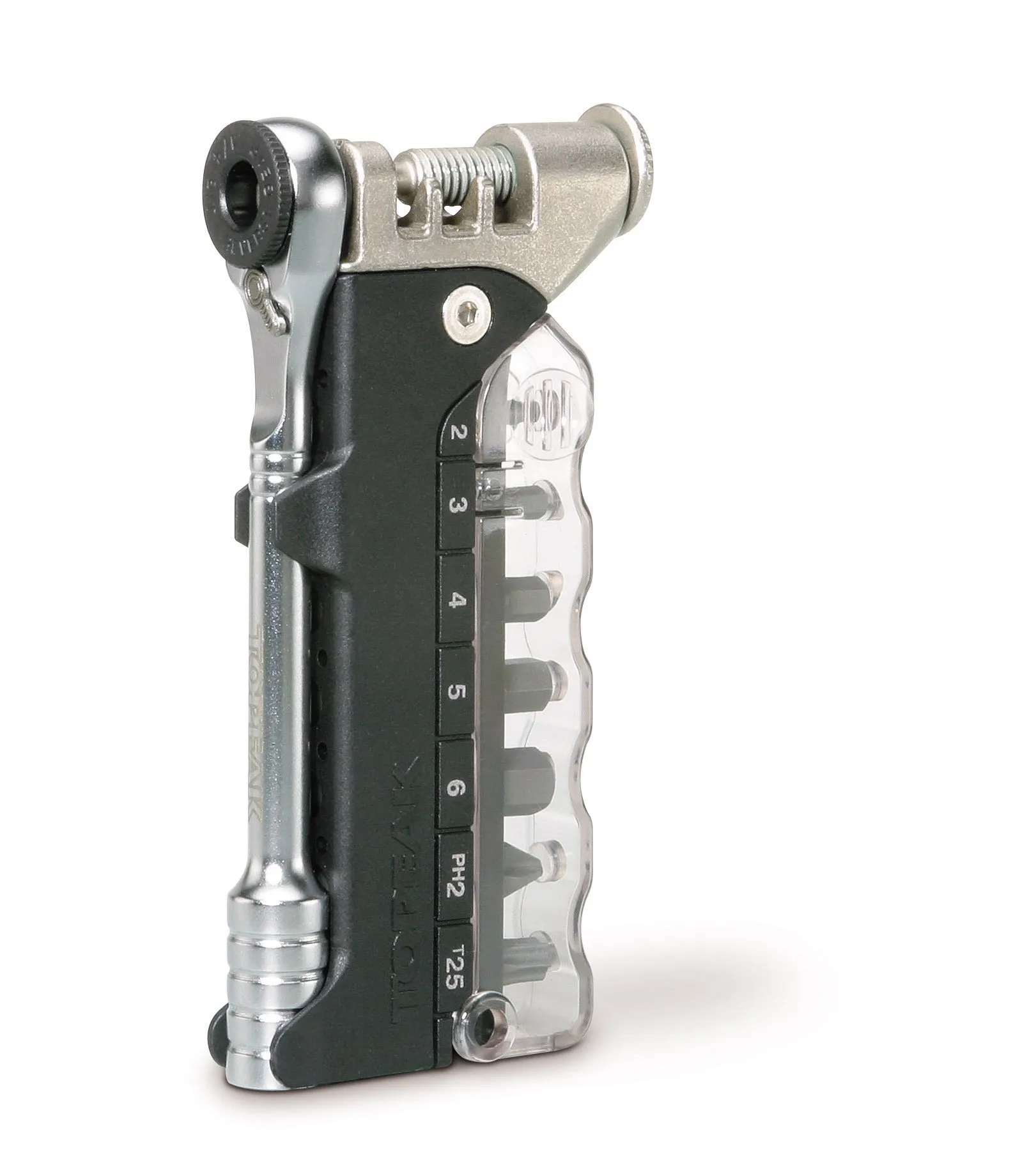 Topeak Ratchet Rocket 10-Function Ratcheting Bike Tool - Mini Tool with Water Bottle Mount