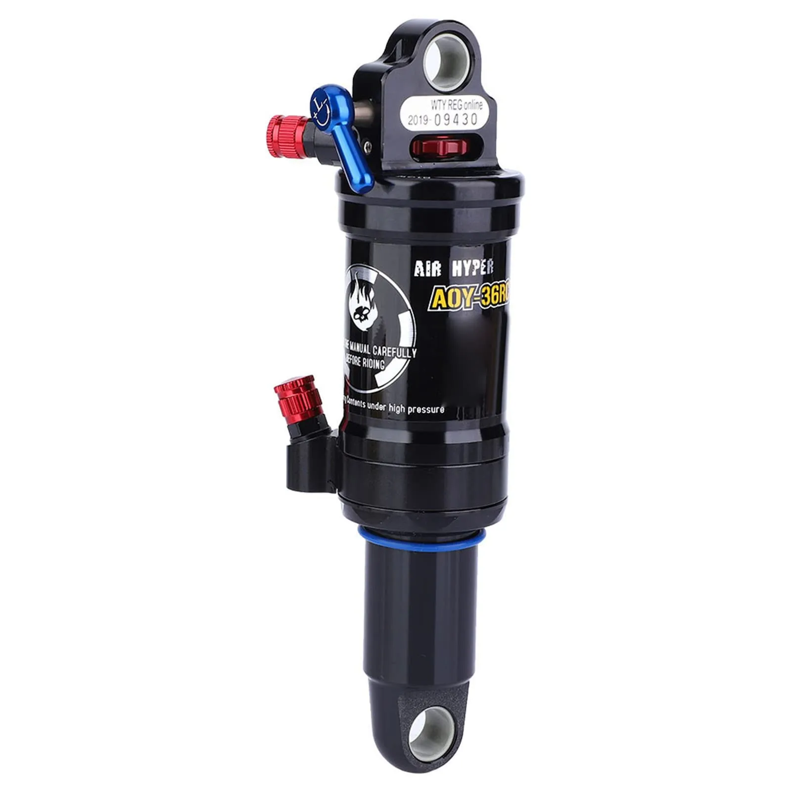 Trail Mountain Bike Adjustable Damping Steel Rear Shock - Black - Perfect for XC & Trail Riding