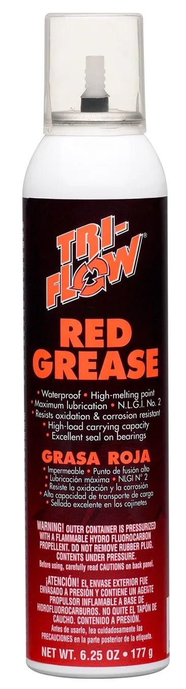 Tri-Flow TFBP20030 Red Grease - 6.25 oz Aerosol for High-Temperature Vehicle Protection