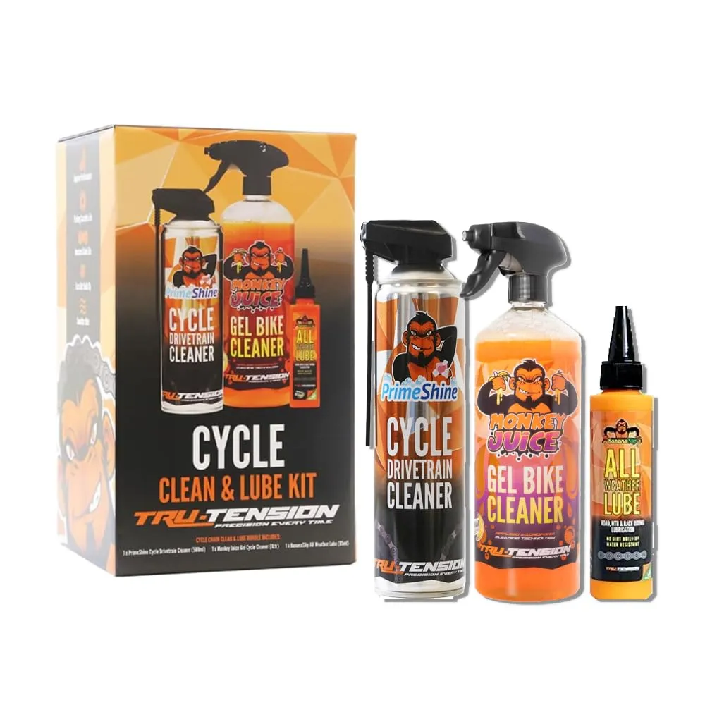 Tru-Tension Bicycle Chain Cleaner & LUBE Bundle – Prolong Component Life, Deep Clean & Lube Kit