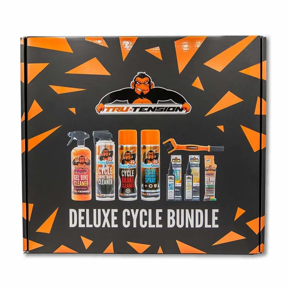 Tru-Tension Deluxe Cycle Bundle - Complete Bike Cleaning Kit with Chain Cleaner, Lube, and Brush