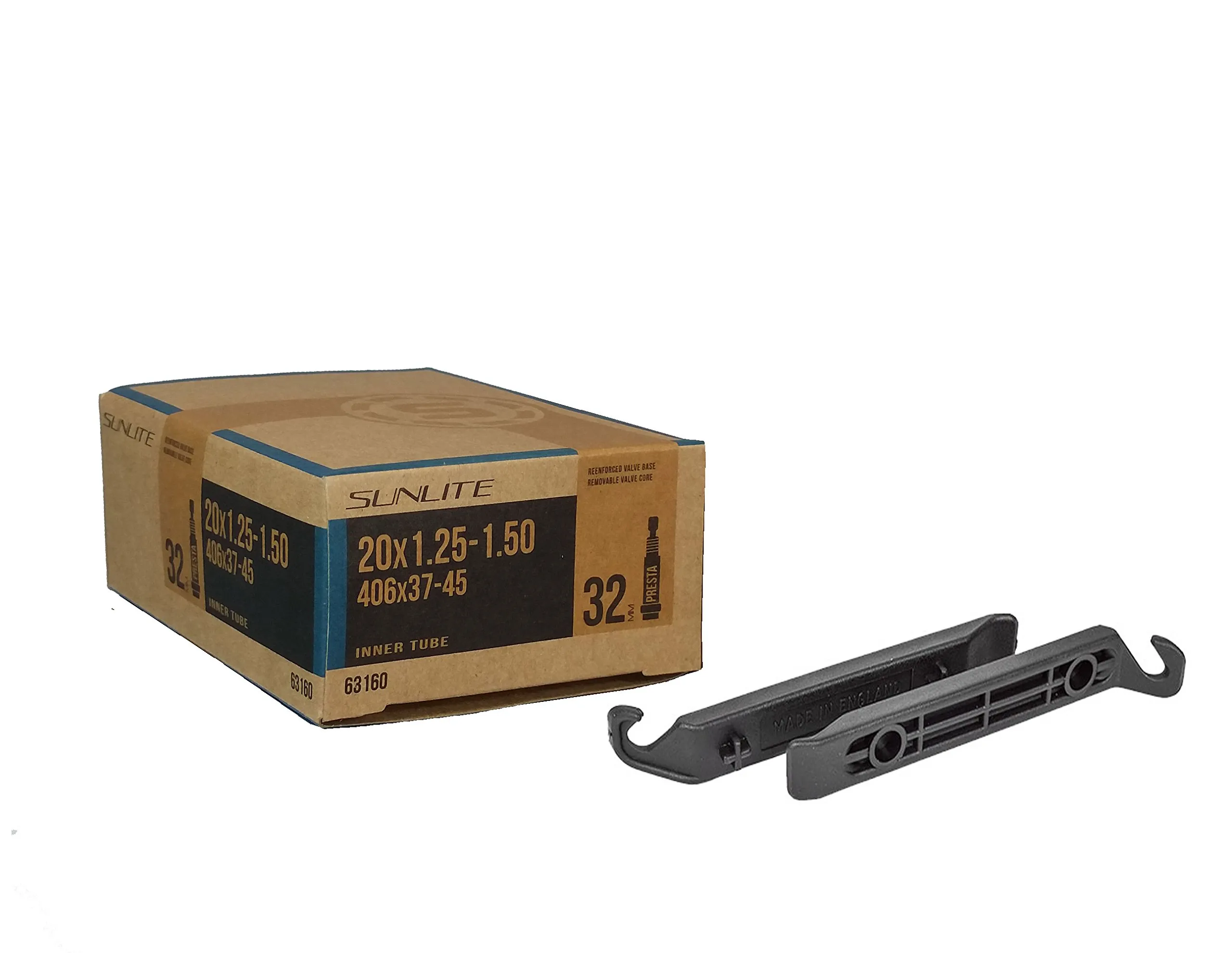 Tube 20' x 1.25-1.50 (406 x 32-37) 32mm Presta Valve - Sunlite Bicycles Inner Tube Set