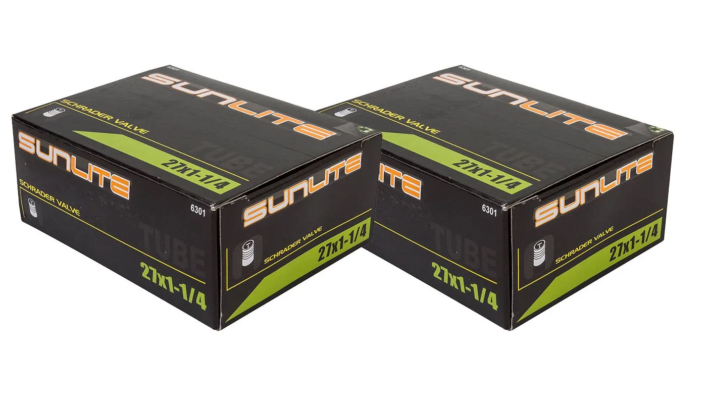Tube 27' x 1-1/4' Schrader Valve 32mm by Street Fit 360 - 2 Pack Inner Bike Tubes