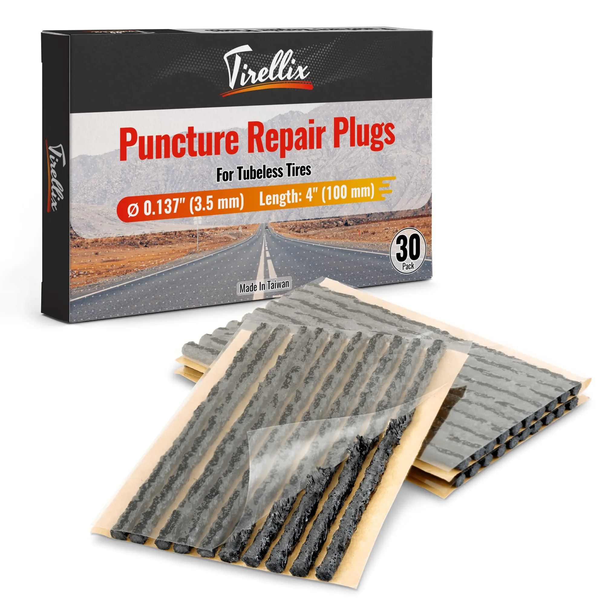 Tubeless Bike Tire Plugs - 30-Pack Bacon Strips for MTB, Gravel, Road Bike - Essential Tire Repair Kit
