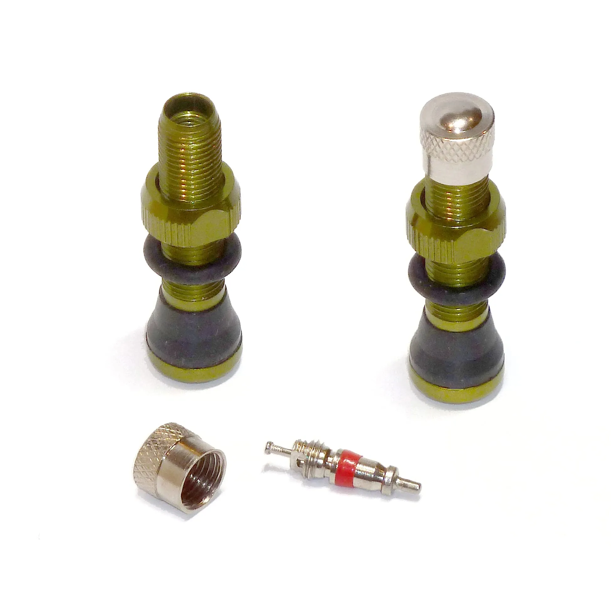 Tubeless Schrader Valve Pair - Lightweight Alloy - Choose Color & Size (40mm or 46mm) VeloTubes