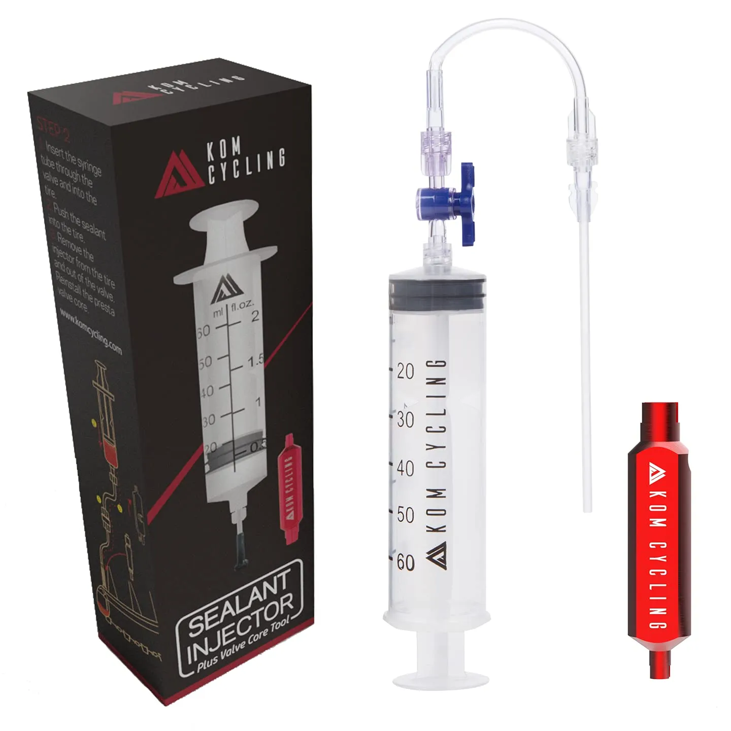 Tubeless Sealant Injector Syringe with Presta Valve Core Tool – Easy Setup for Stans No Tubes and More