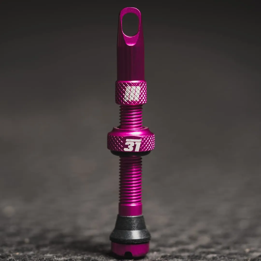 Tubeless Valves 42mm - Premium Bubblegum Pink MTB Valves with Tool Cap & Tire Insert Compatibility