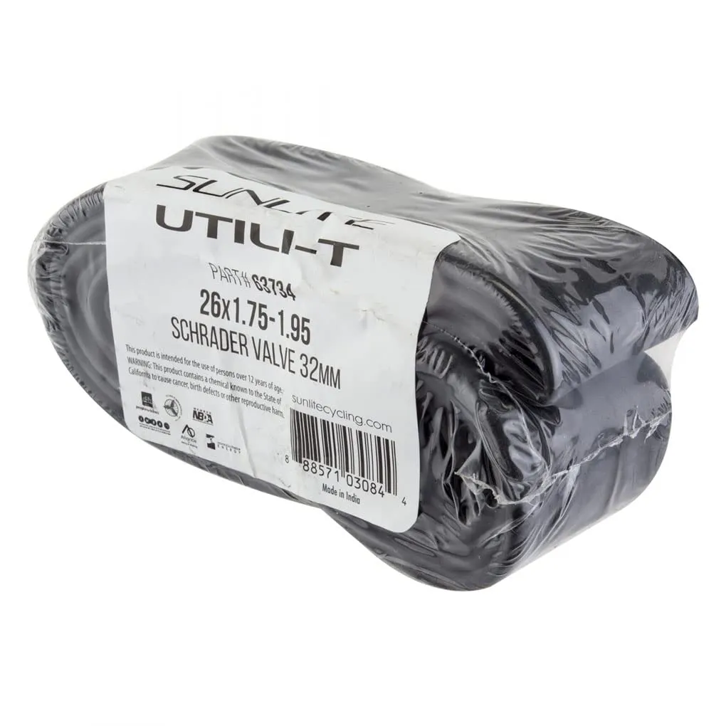 TUBES SUNLT UTILIT BULK 26x1.75-1.95 SV32 BXof50 - Box of 50 Standard Schrader Valve Bicycle Tubes
