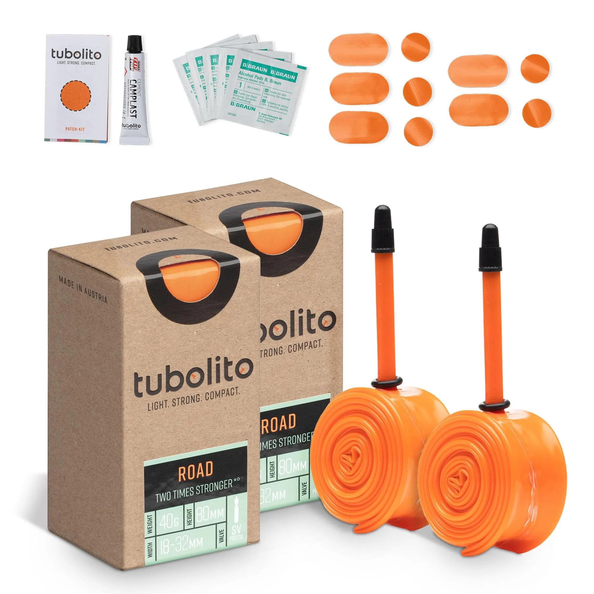 Tubolito Road 700C x 18-32mm Tube - Lightweight, Durable, Double Puncture Protection, Presta Valves